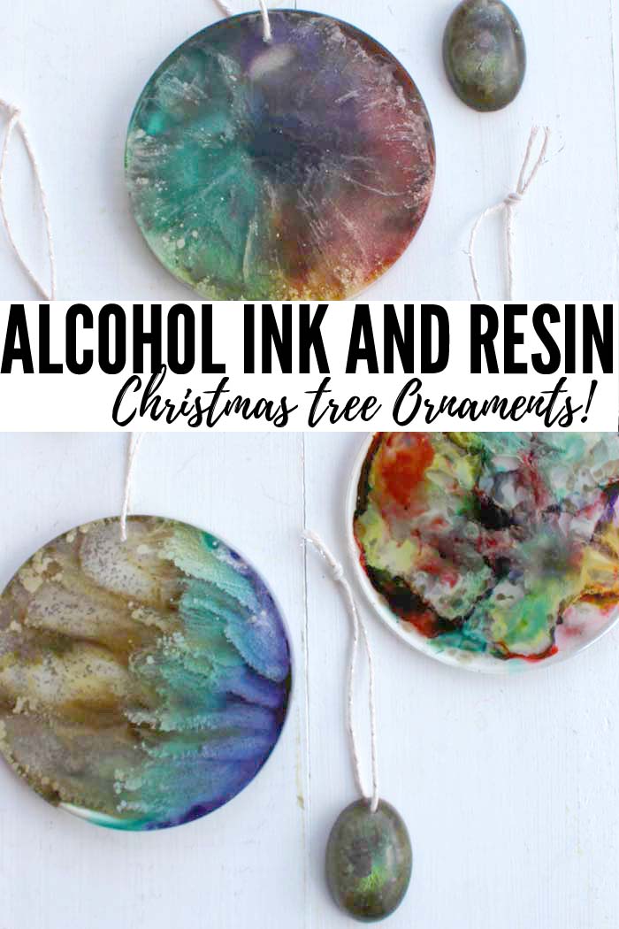 Resin Alcohol Ink Christmas Tree Ornaments DIY via @resincraftsblog