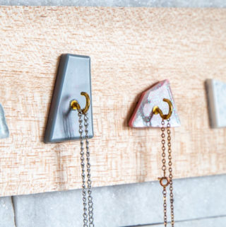 Anthropologie Inspired Faux Marble Jewelry Hooks