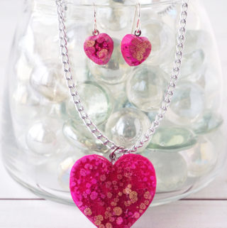 Alcohol Ink Resin Heart Jewelry