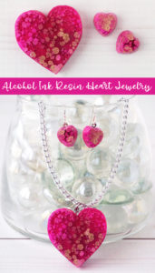 DIY Alcohol Ink Resin Heart Jewelry