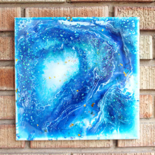 Resin Geode Pour on Canvas with Glitter
