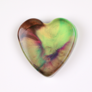 heart paperweight alcohol ink