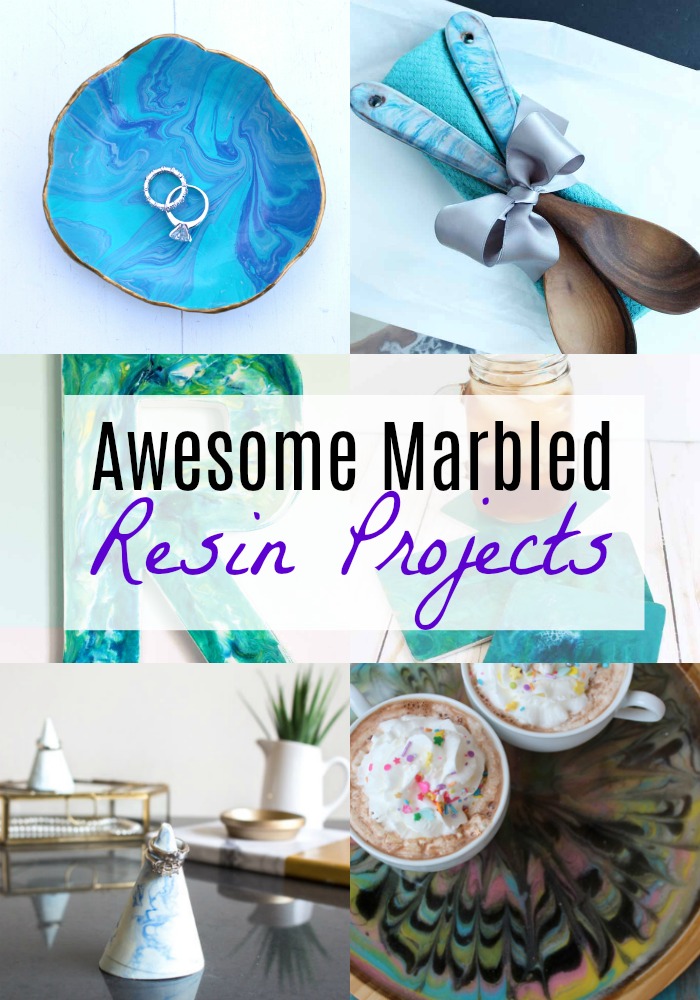 Awesome marbled resin projects via @resincraftsblog