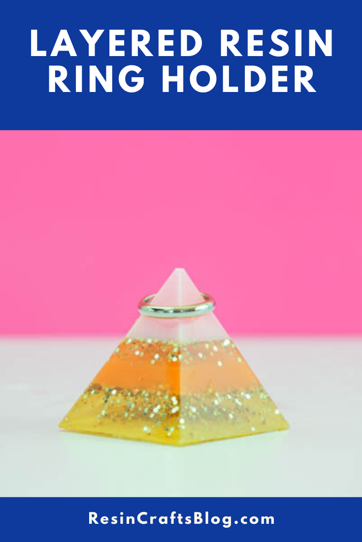  Create a beautiful layered resin ring holder using a pyramid mold and EasyCast Clear Casting Epoxy.  #resin #resincrafts via @resincraftsblog