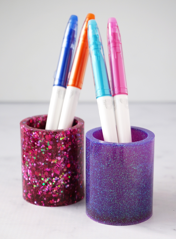 Glittered Resin Pencil Cup - Resin Crafts Blog