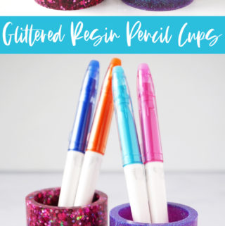 Glittered Resin Pencil Cups