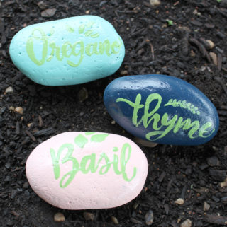 garden marker rocks with envirotex high gloss spray (1)