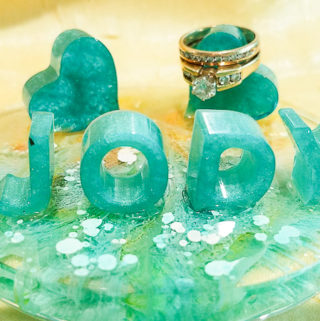 personalized resin ring holder