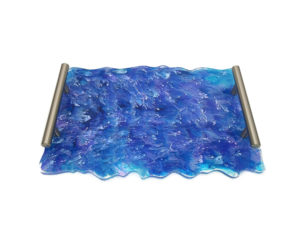 Blue Swirl Resin Tray