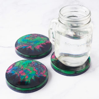 Northern Lights Resin Coasters