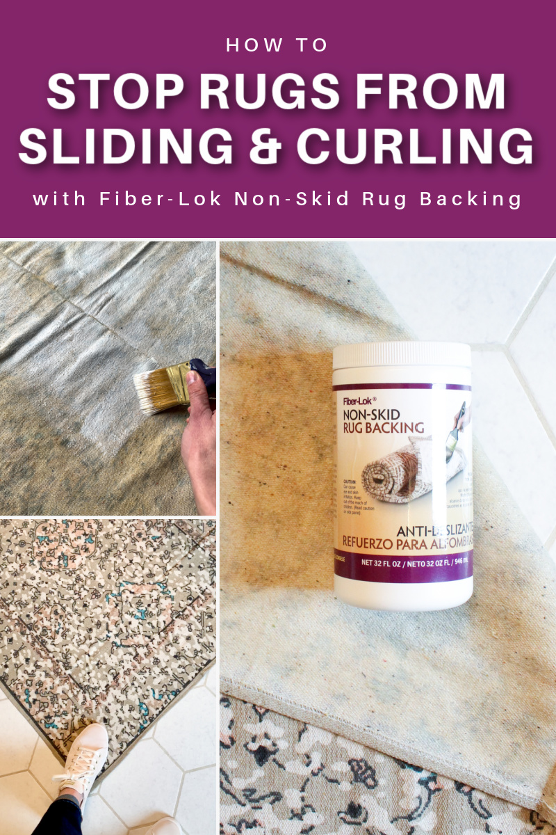 Fiber-Lok Non-Skid Rug Backing is the easiest and most effective way to keep a rug from sliding and curling.  Simply paint on two thin coats and let it work its magic.  It dries clear and is machine washable. via @resincraftsblog