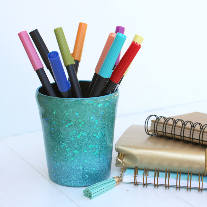 Pencil End Cup - Pen and Pencil Caddy - Stationery Desk Stand