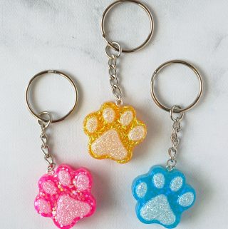 Resin Paw Keychains Made with EasyCast