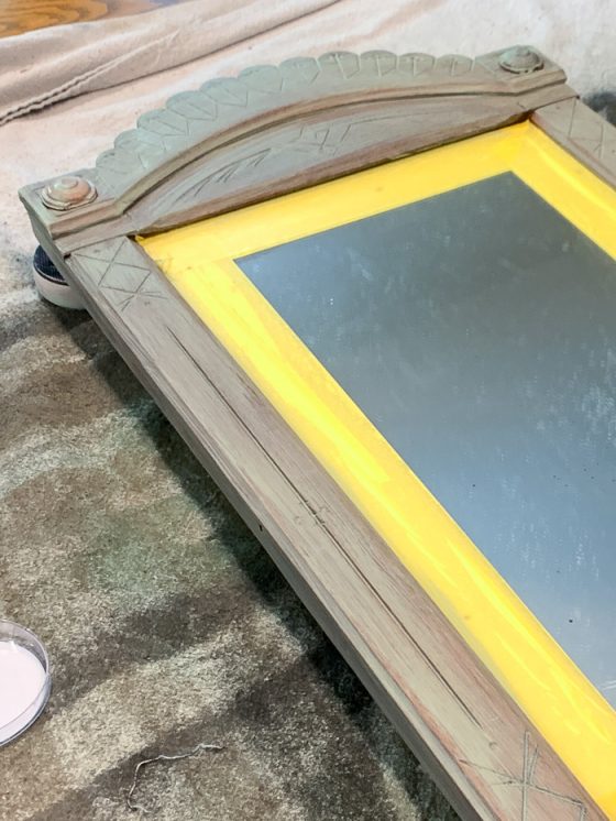 This mirror makeover with a DIY furniture applique and chalk paint turned out gorgeous.