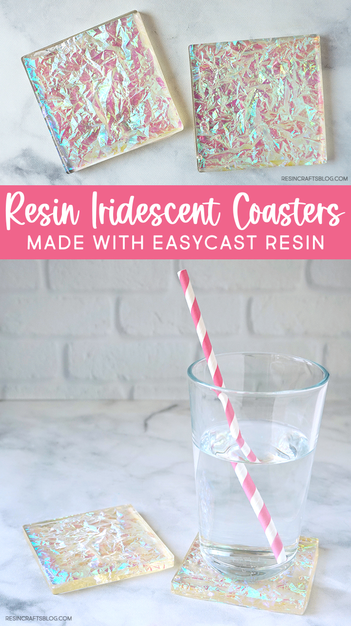 Resin Iridescent Coasters with EasyCast via @resincraftsblog