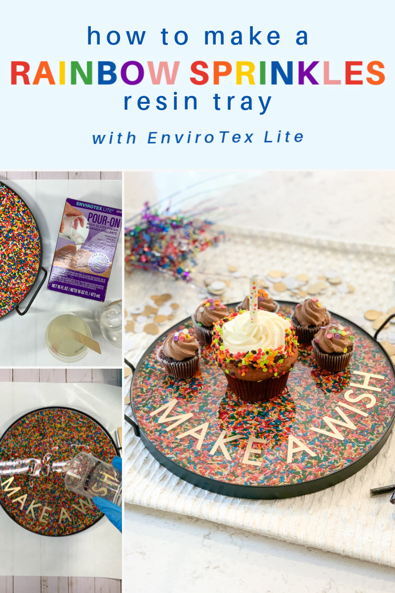 This is ADORABLE! Learn how to make a DIY rainbow sprinkles resin tray, and serve those birthday cakes in style! This resin tray features candy coated sprinkles encased in ultra-glossy resin, and helps make birthdays even more fun! via @resincraftsblog