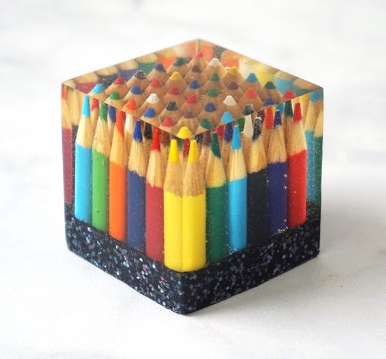 Colored Pencil Paperweight with EasyCast