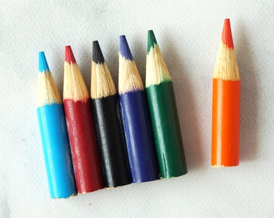 Row of Colored Pencil Tips