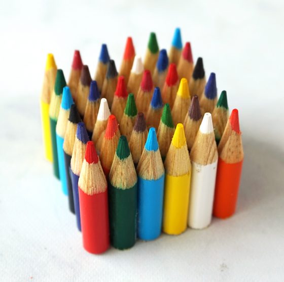 Cube of Colored Pencil Tips