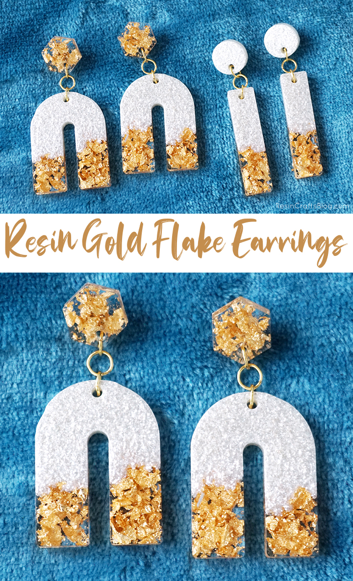 Resin Gold Flake Earrings via @resincraftsblog