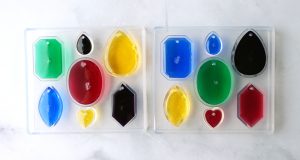 colored resin in molds