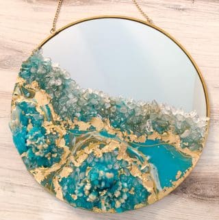 epoxy geode wall mirror