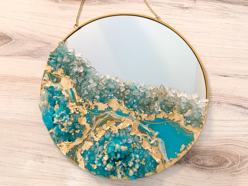 epoxy geode art mirror