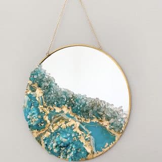 resin geode wall art mirror