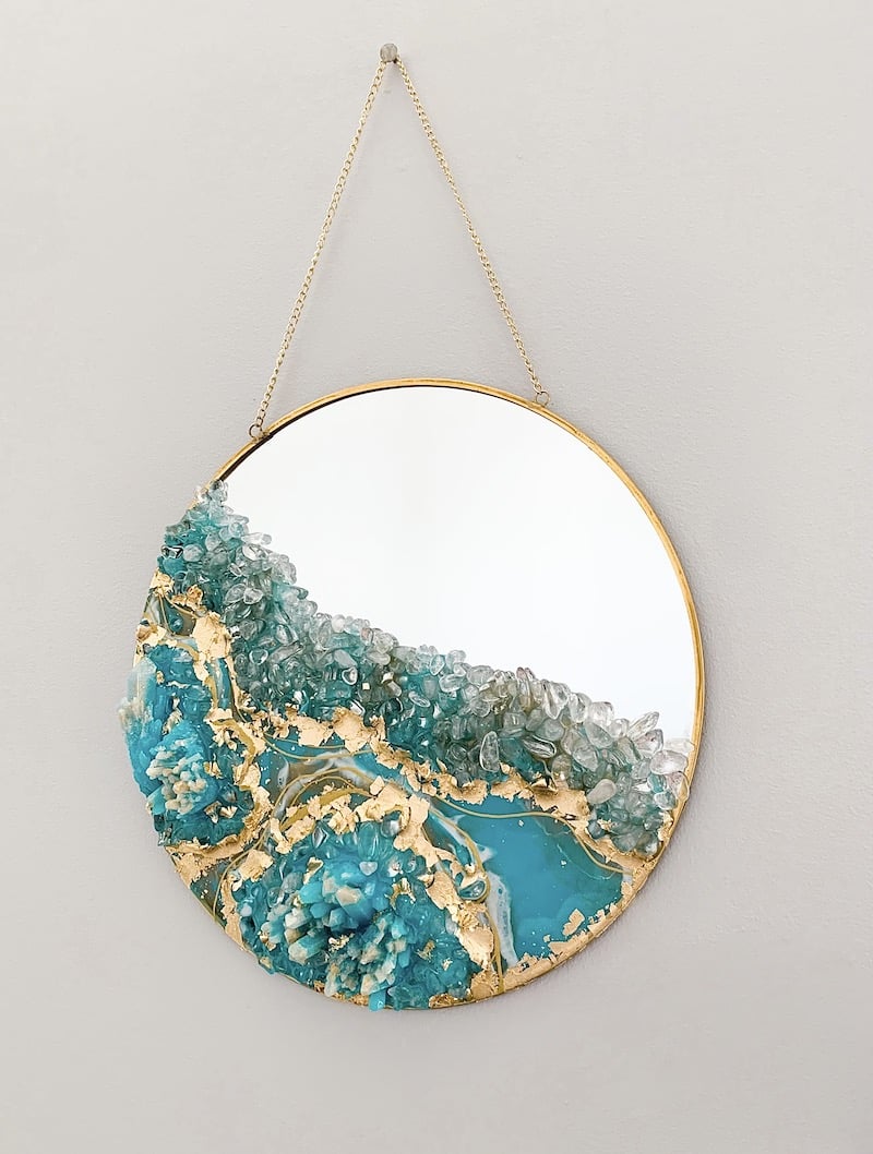 Diy Epoxy Resin Geode Wall Mirror Tutorial - Resin Crafts Blog
