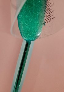 green glitter resin pen