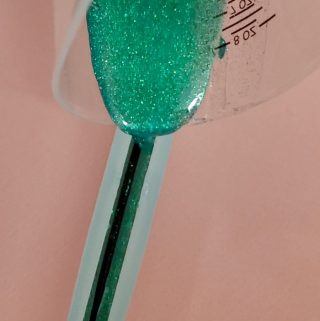 green glitter resin pen
