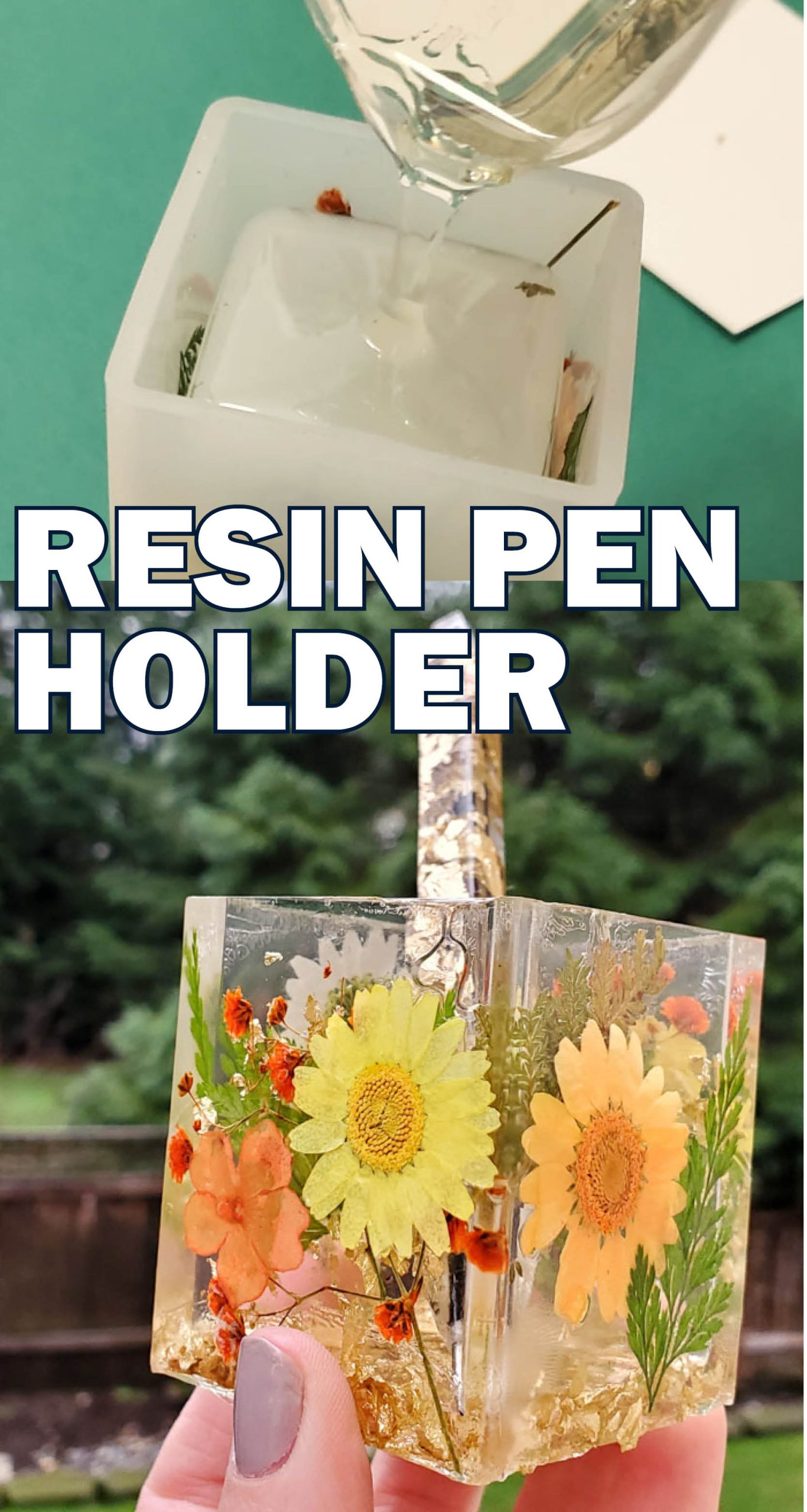 Using the small cup molds that came in the same set to make resin pens, I made pen holders with polyester resin. via @resincraftsblog
