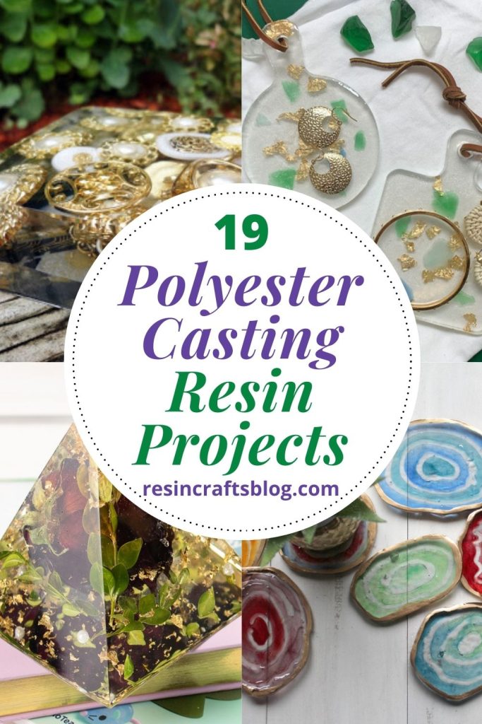 19 crystal clear polyester casting resin projects pin collage with text overlay