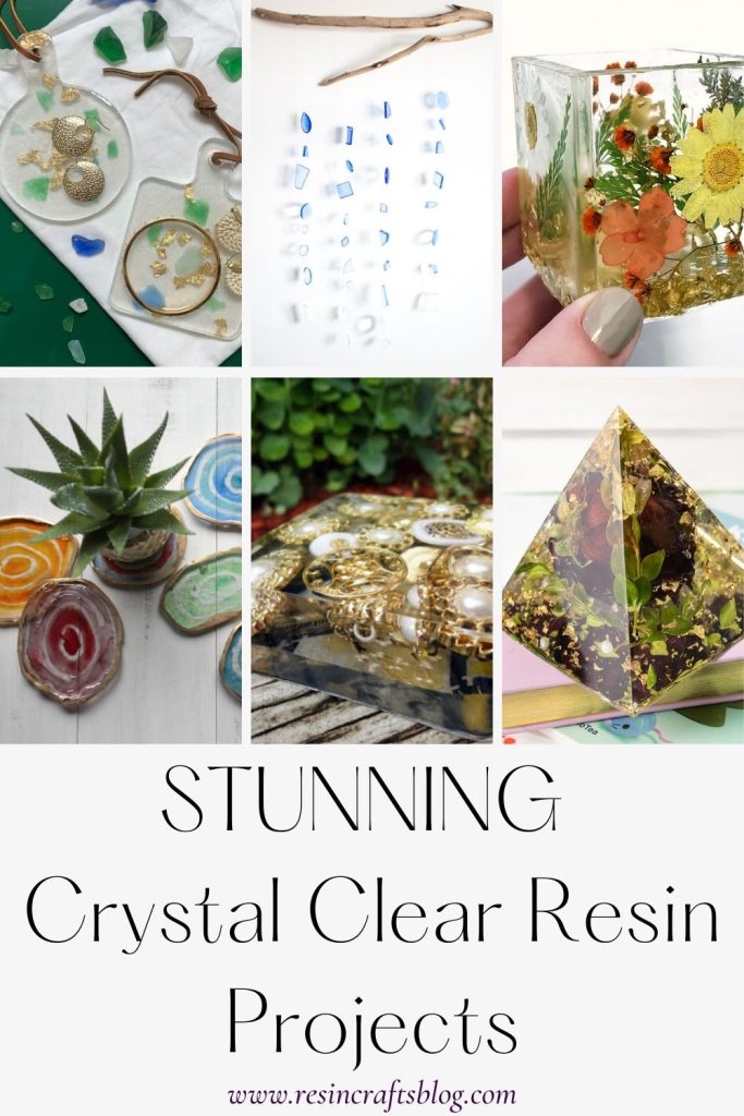 crystal clear polyester casting resin projects pin collage