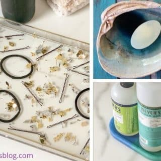 resin bathroom accessories pin collage