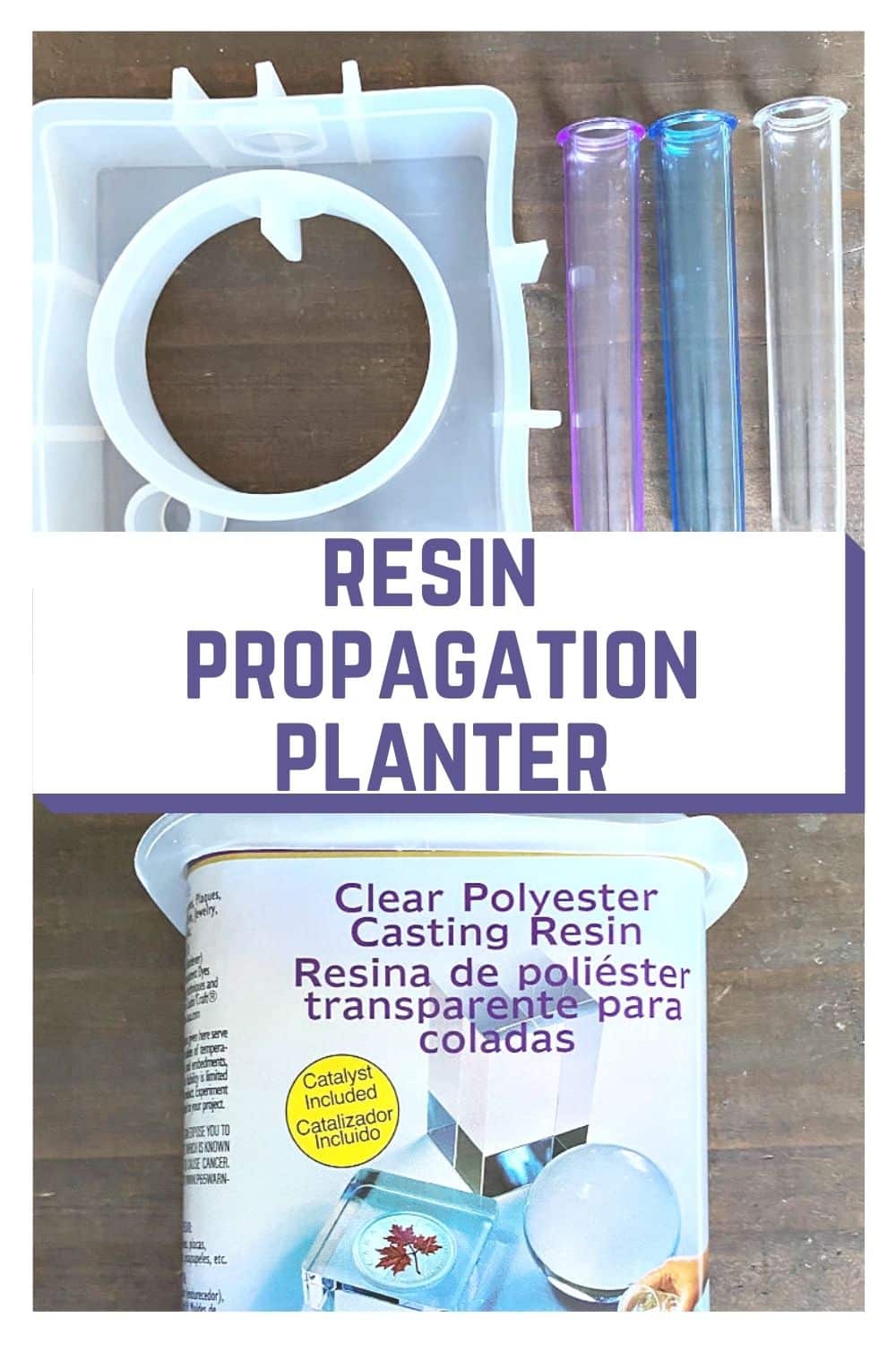 Learn how to make a modern polyester casting resin propagation planter that will look beautiful in any style home. @ourcraftymom @resincraftsblog #ourcraftymom #resincraftsblog #resinpropagationplanter #diypropagationplanter via @resincraftsblog