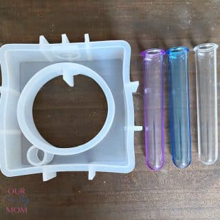 resin plant holder mold with test tubes