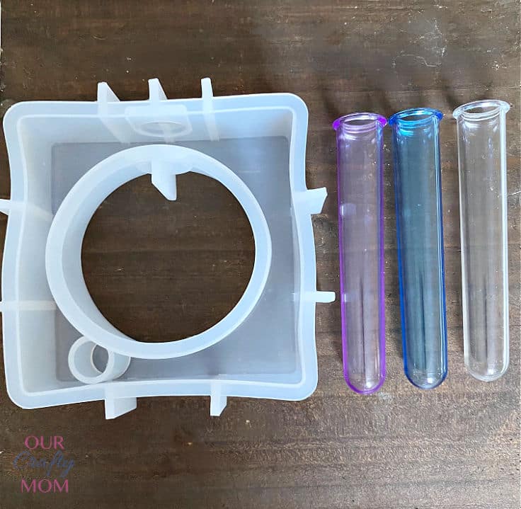 resin plant holder mold with test tubes