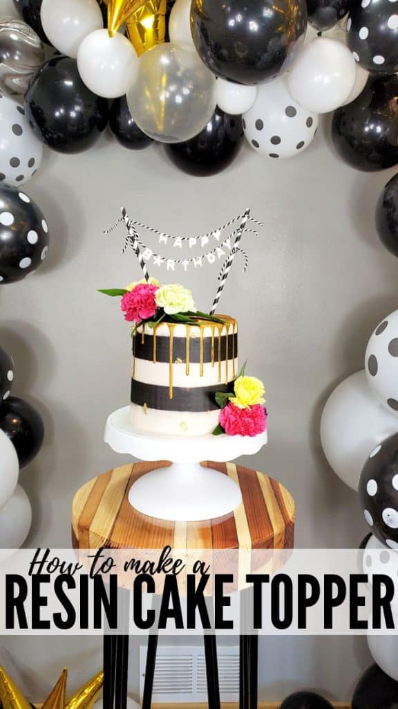 The resin cake topper can be use over and over. Just replace the paper straws after they've been in the cake. Change the colors of straws to make it look unique for every birthday. This is the perfect birthday party DIY that keeps on giving.