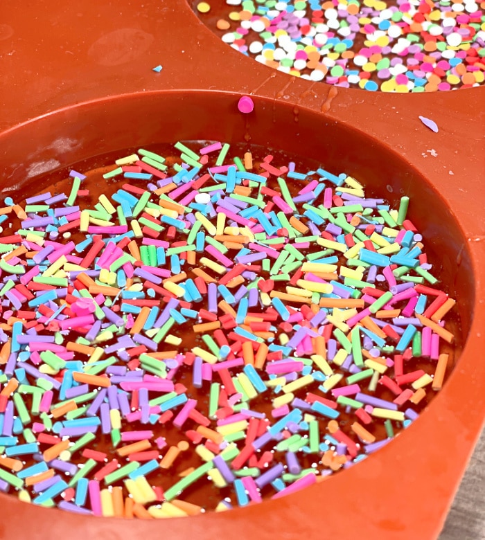 Polymer Clay Sprinkles in Resin Coaster DIY
