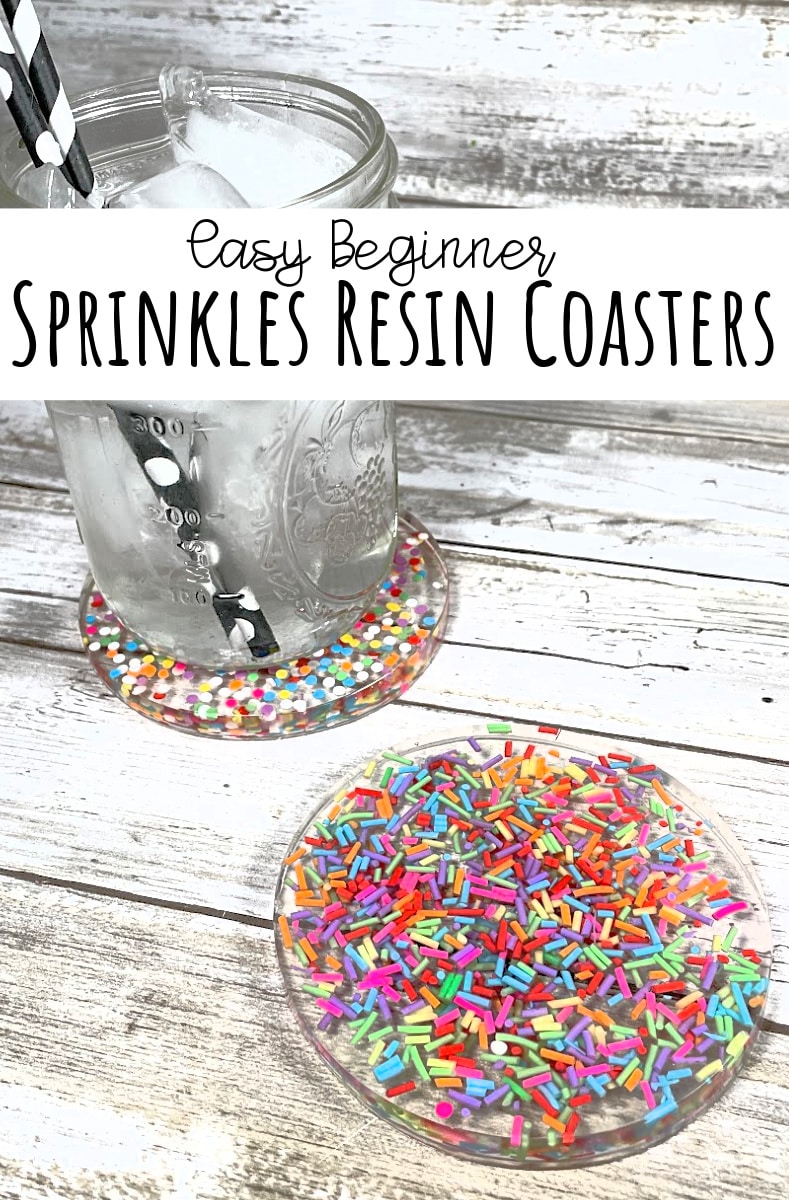 Create darling coasters with sprinkles for your next celebration, party or great gift. via @resincraftsblog