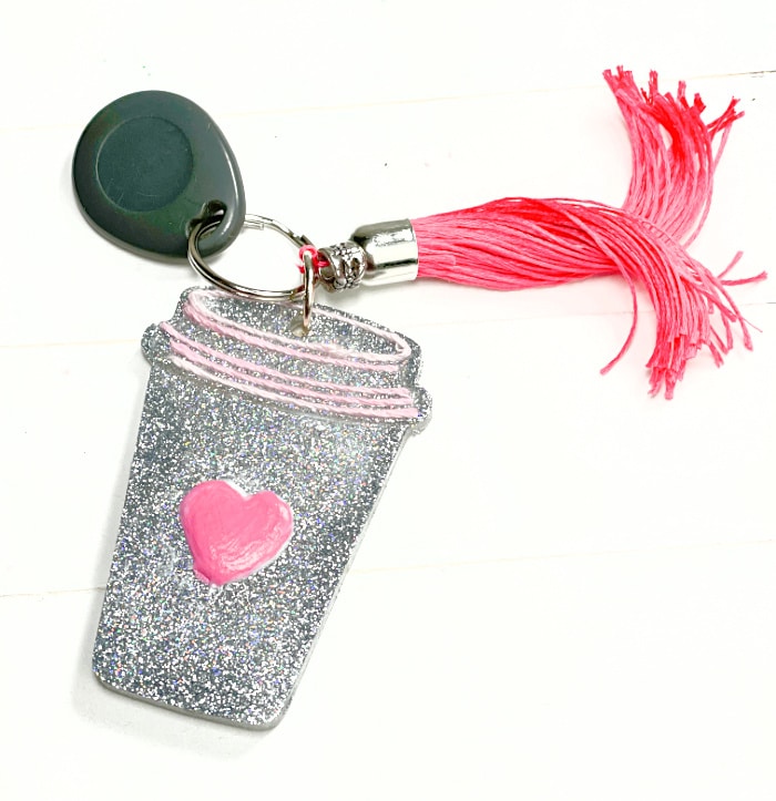 Resin Coffee Cup Keyring with EasyCast