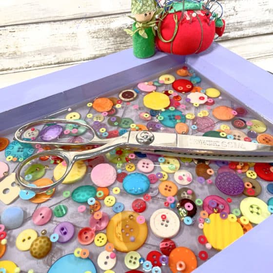 Resin Tray with Buttons