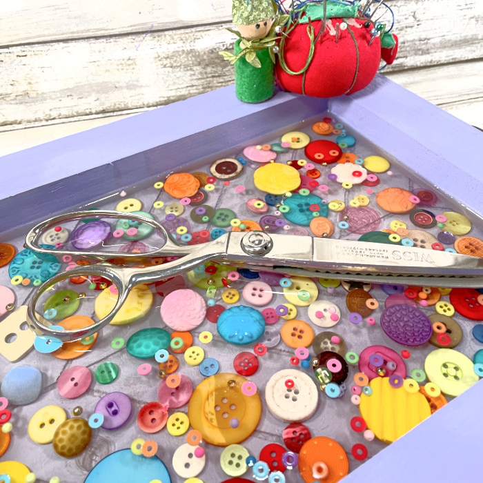 Resin Tray with Buttons for Home Decor DIY Project
