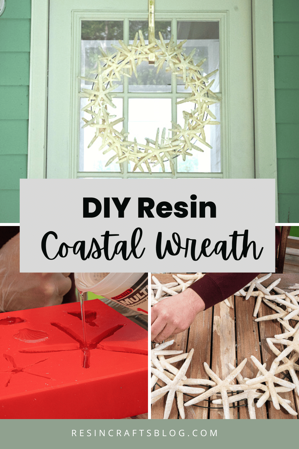 DIY Resin Coastal Wreath with Custom Silicone Mold via @resincraftsblog