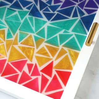 Rainbow Resin Mosaic Tray