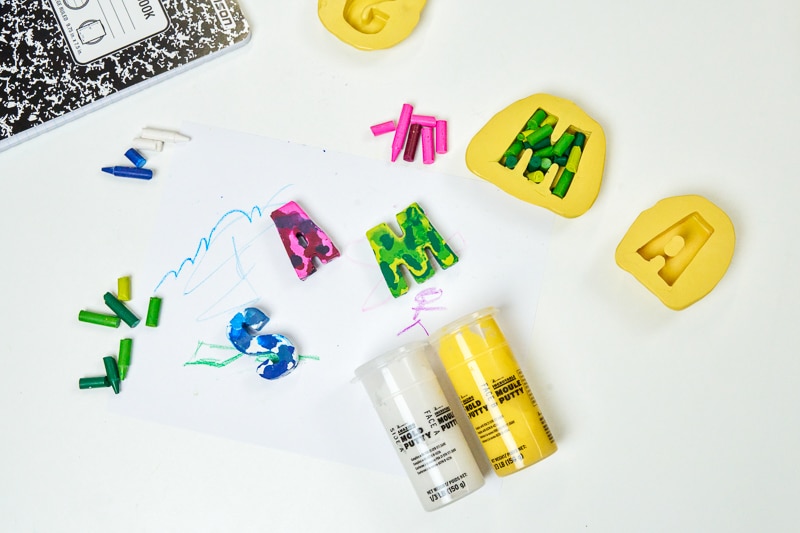 Turn Melted Crayons Into Names & Shapes