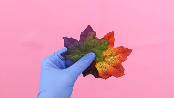 colorful faux leaves