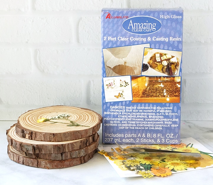 Wood Slice Flower Coasters Supplies