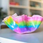 close view of diy resin bowl